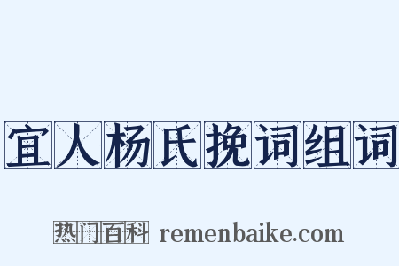 宜人杨氏挽词组词是什么意思的图片